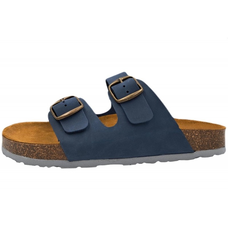 Helmut Trunte Bio Time Leder Pantolette Blau 65050 Bio blau Schuhe