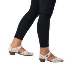 Rieker Damen Pumps Weiß 43786-80 Schuhe