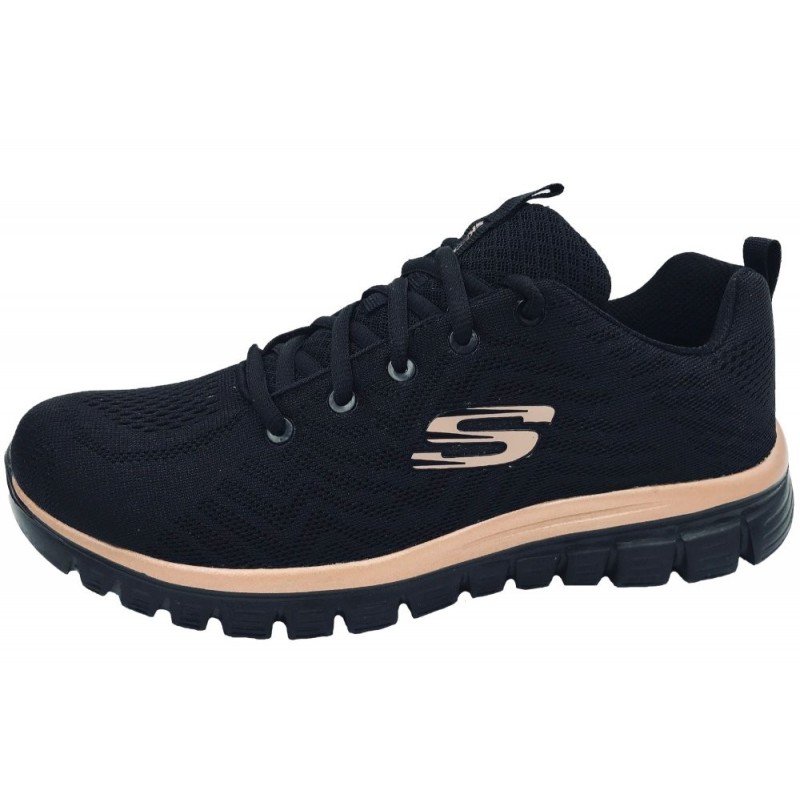 Skechers Damen Graceful Schwarz 12615 BKRG Schuhe