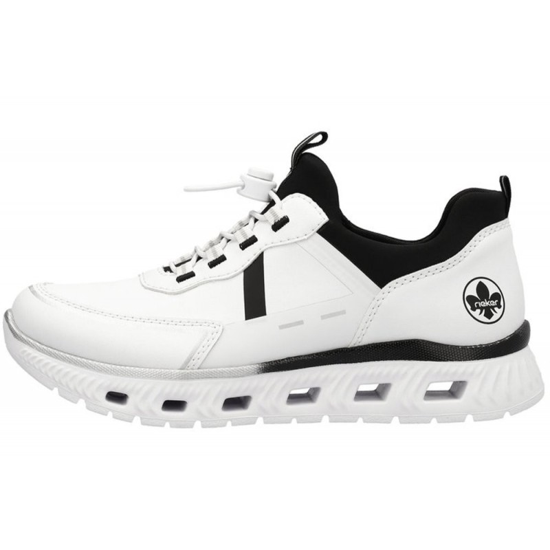 Rieker Damen Sneaker Weiß-Schwarz M6062-80 Schuhe