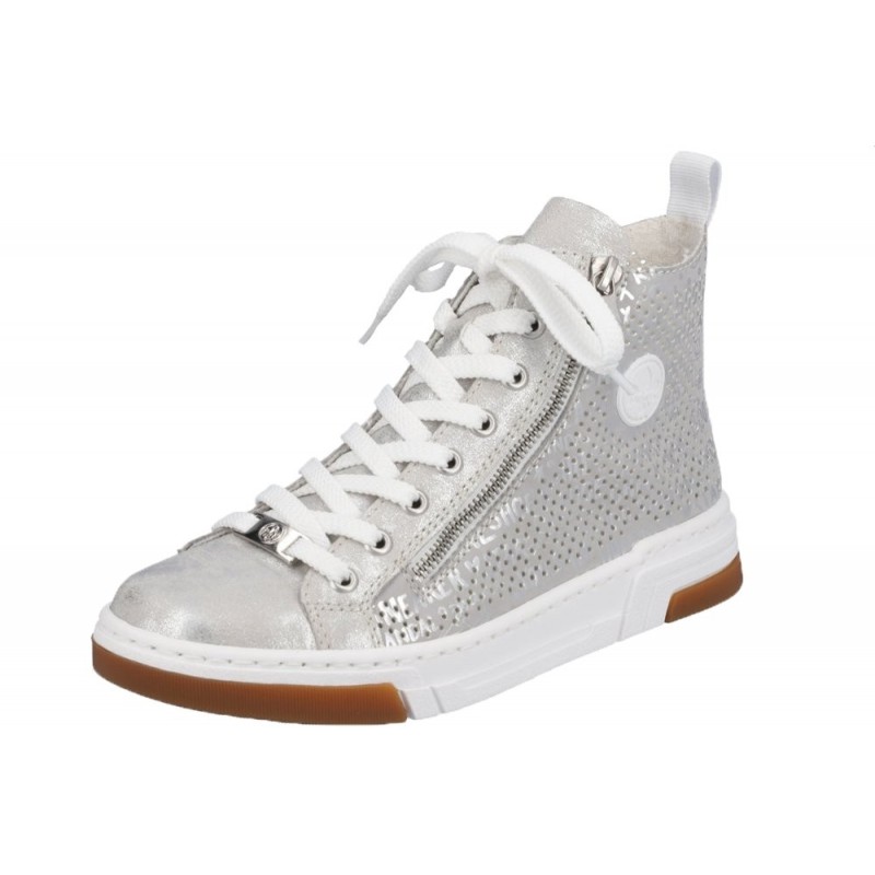 Rieker Damen High Top Sneaker Silber N3945-40 Schuhe