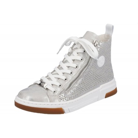 Rieker Damen High Top Sneaker Silber N3945-40 Schuhe