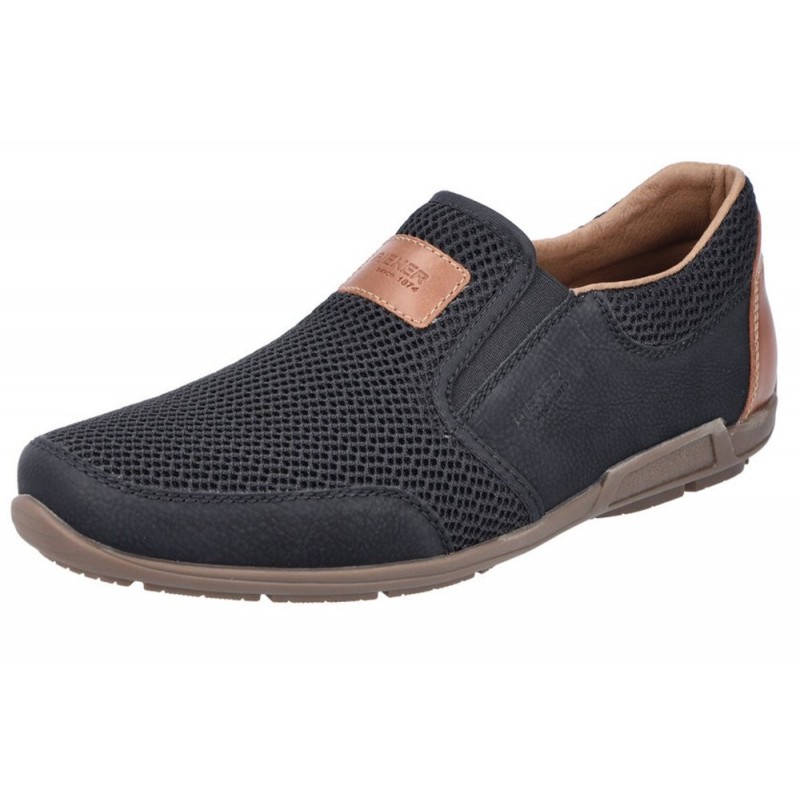 Rieker Herren Slipper Schwarz 09069-00 Schuhe