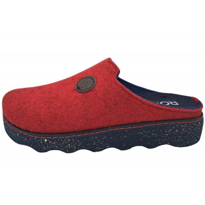 Rohde Filzpantoffel Foggia Cherry Rot 6120-43 Schuhe