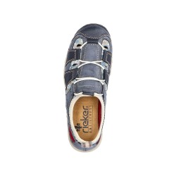 Rieker Damen Slipper Blau lose Einlage L0561-14 Schuhe