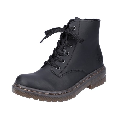Rieker Damen Schnürboots Schwarz 78240-00 Schuhe