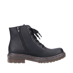 Rieker Damen Schnürboots Schwarz 78240-00 Schuhe