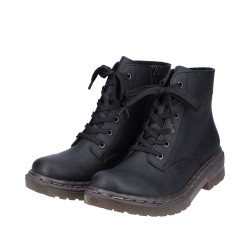 Rieker Damen Schnürboots Schwarz 78240-00 Schuhe