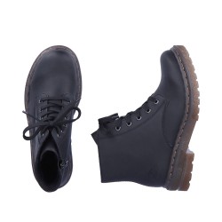 Rieker Damen Schnürboots Schwarz 78240-00 Schuhe