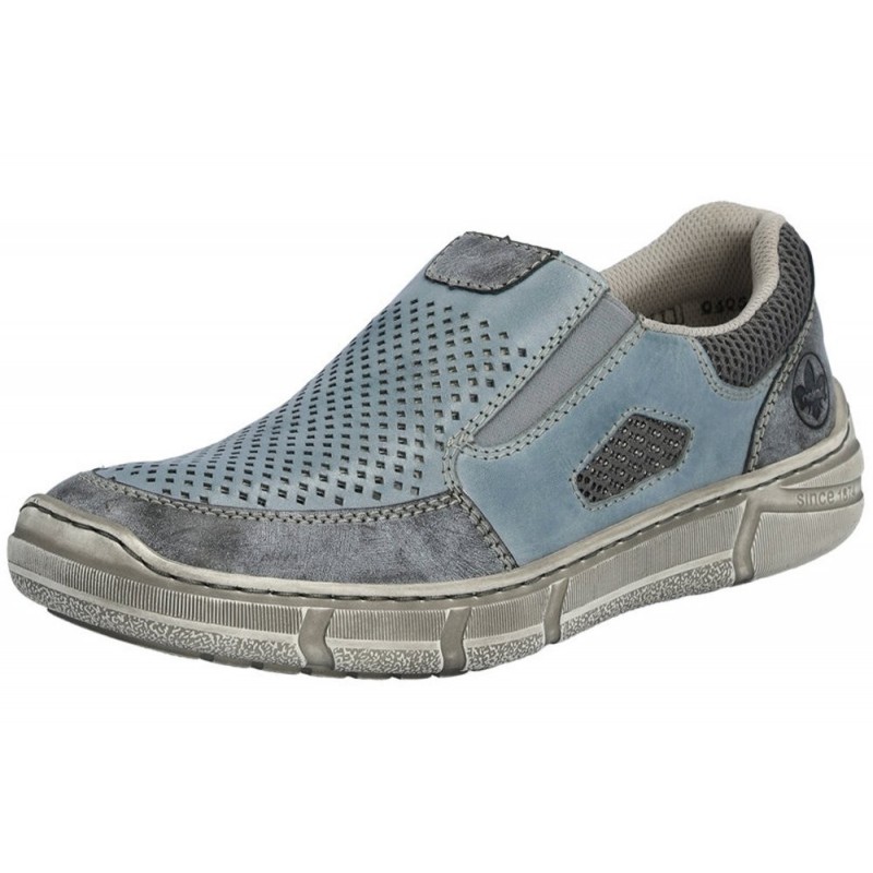 Rieker Herren Slipper Blau 04051-12 Schuhe
