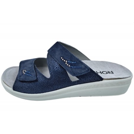 Rohde Damen Pantolette Rivella Blau 5729-56 Schuhe