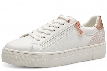Tamaris Damen Sneaker Weiß Rosé-Gold